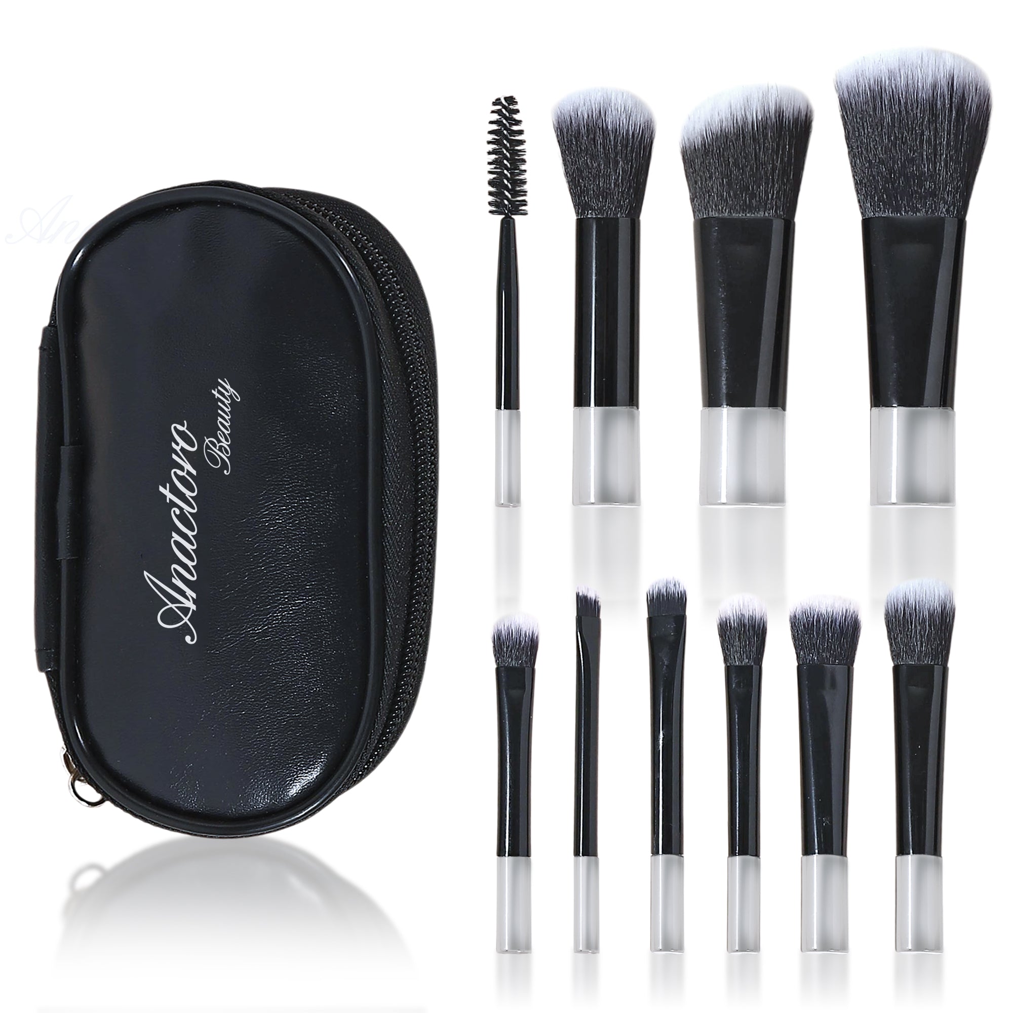 Travel Makeup Brushes Set - 10 Mini Brushes