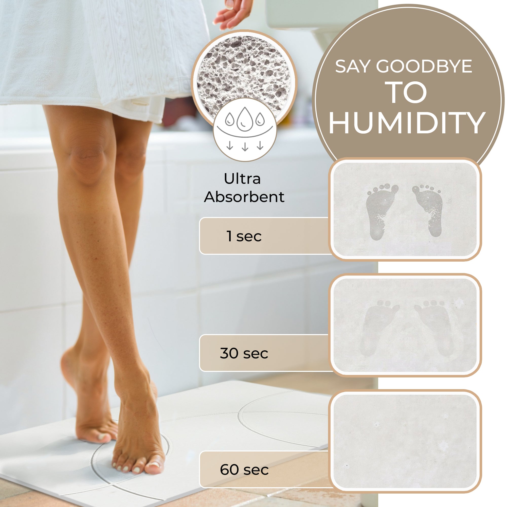 Absorbent Diatomite Stone Bathmat