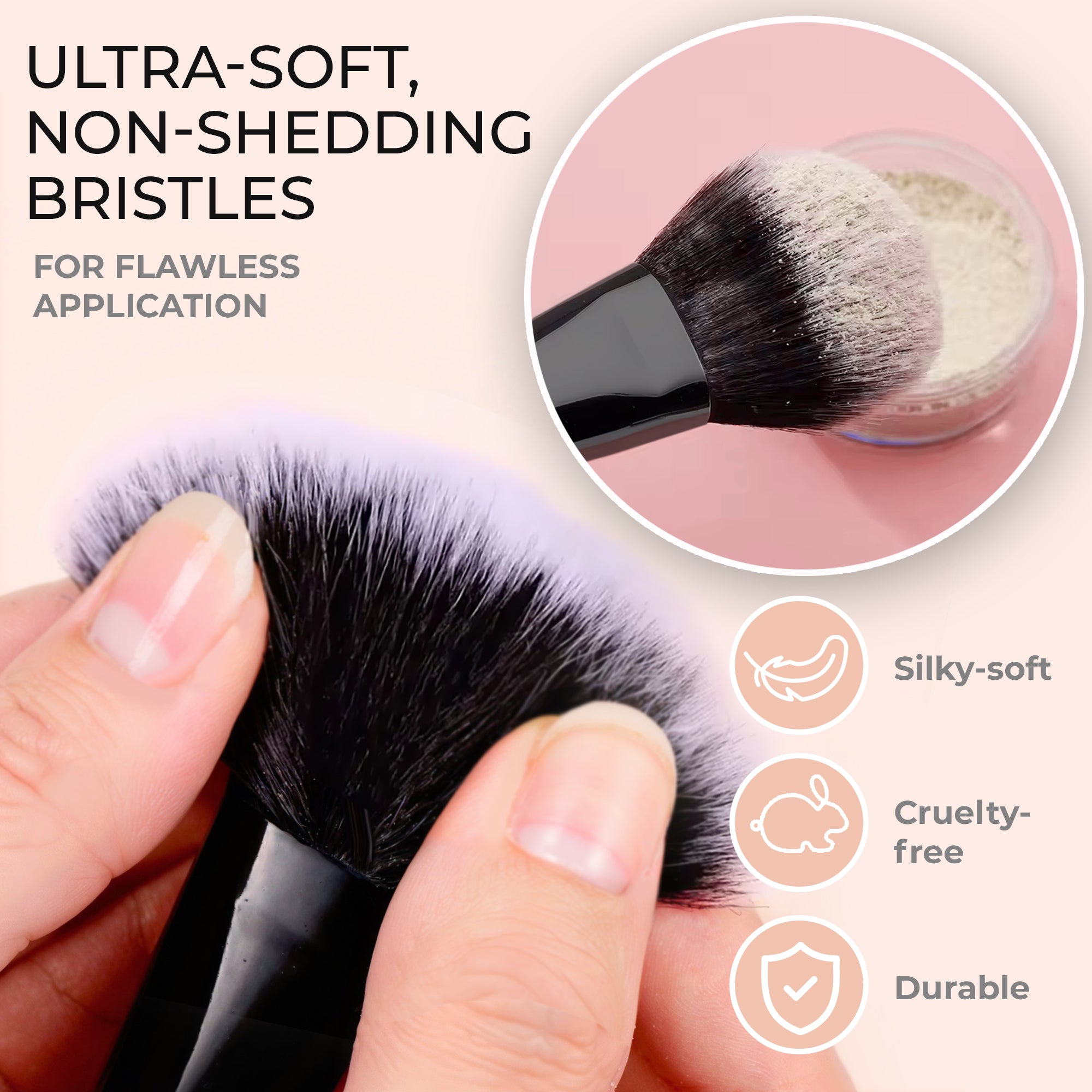 Travel Makeup Brushes Set - 10 Mini Brushes