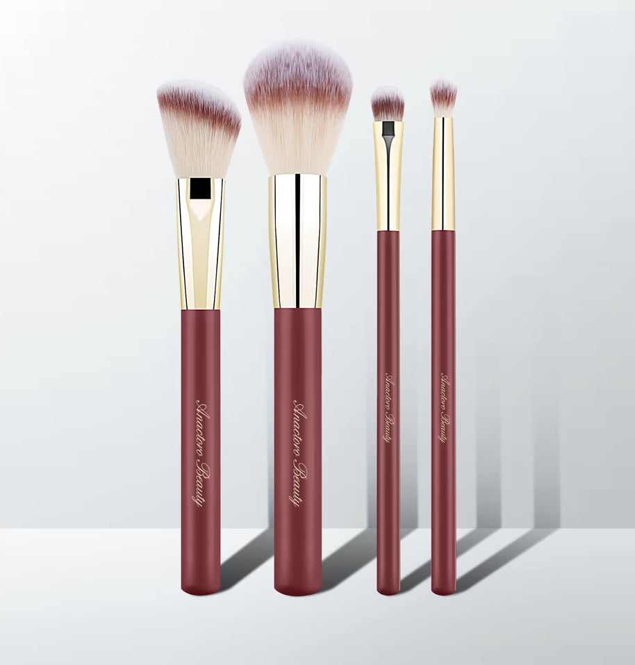 16 pieces Professional Vegan Wood Handle Makeup Brushes Set with storage bucket