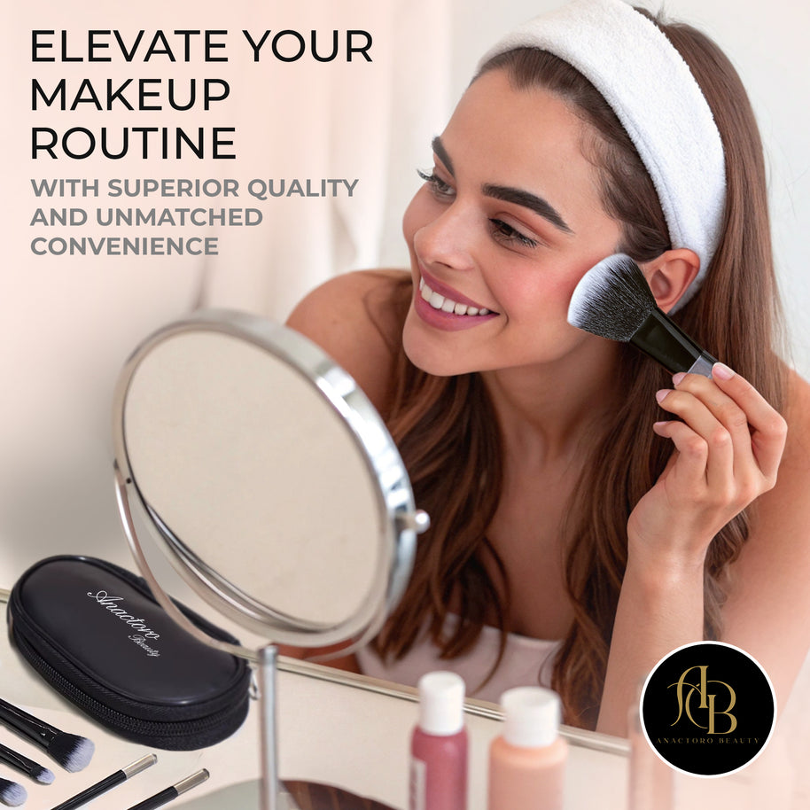 Travel Makeup Brushes Set - 10 Mini Brushes