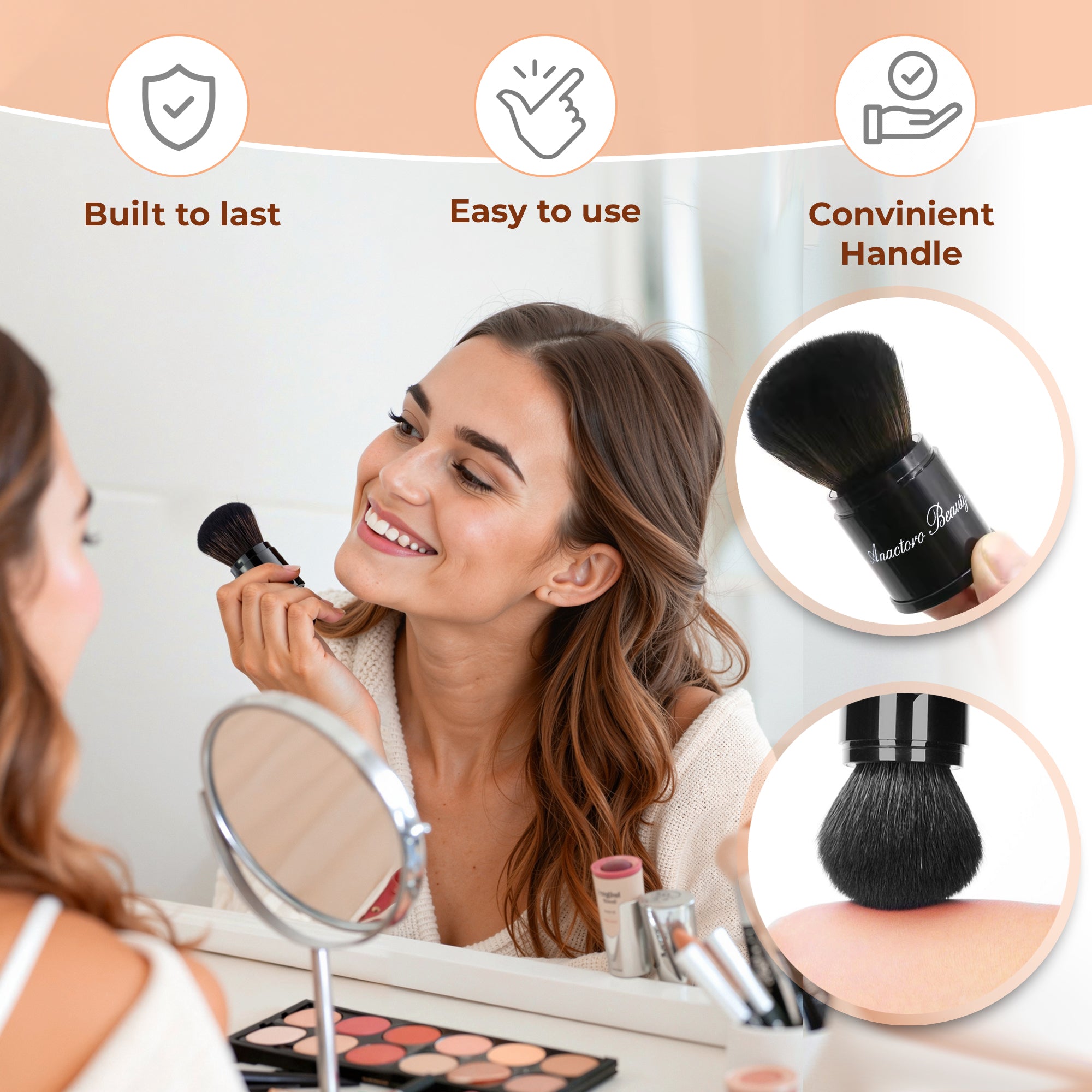 Retractable Kabuki Makeup Brush