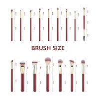 16 pieces Professional Vegan Wood Handle Makeup Brushes Set with storage bucket