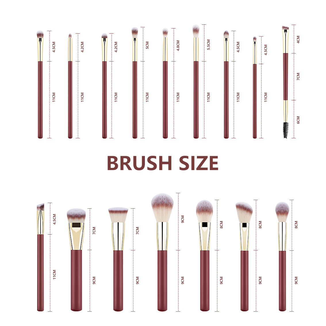 16 pieces Professional Vegan Wood Handle Makeup Brushes Set with storage bucket