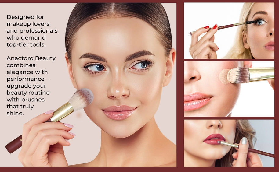 16 pieces Professional Vegan Wood Handle Makeup Brushes Set with storage bucket