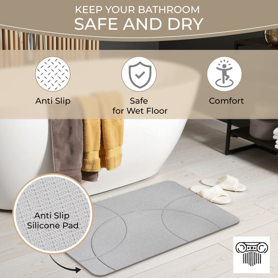Absorbent Diatomite Stone Bathmat