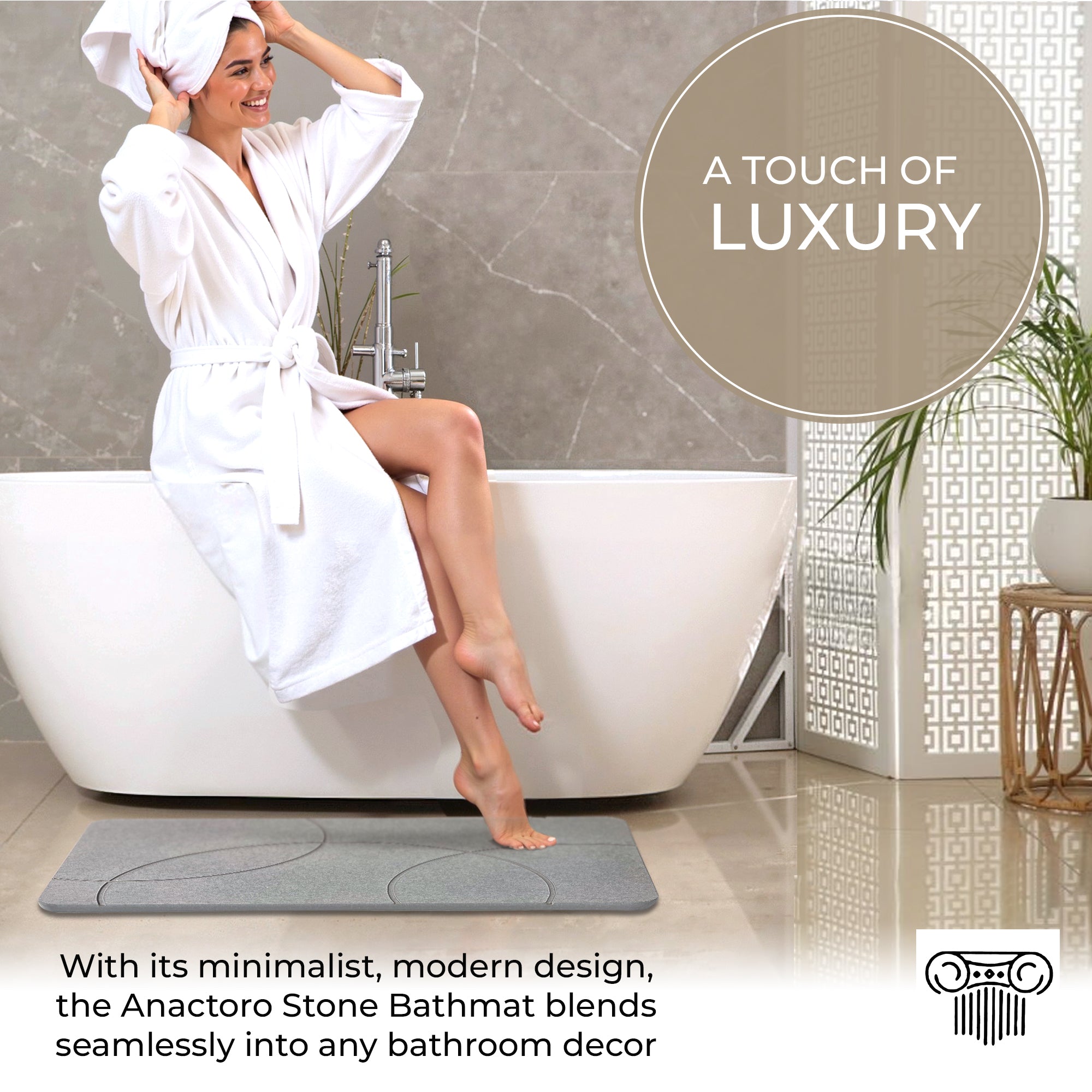 Absorbent Diatomite Stone Bathmat