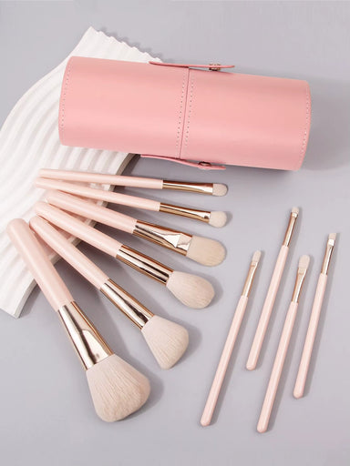11 pieces High-End Professional Makeup Brushes Set with storage bucket - Blush Powder Eyeshadow Eyebrow Foundation Beauty Makeup Tool
