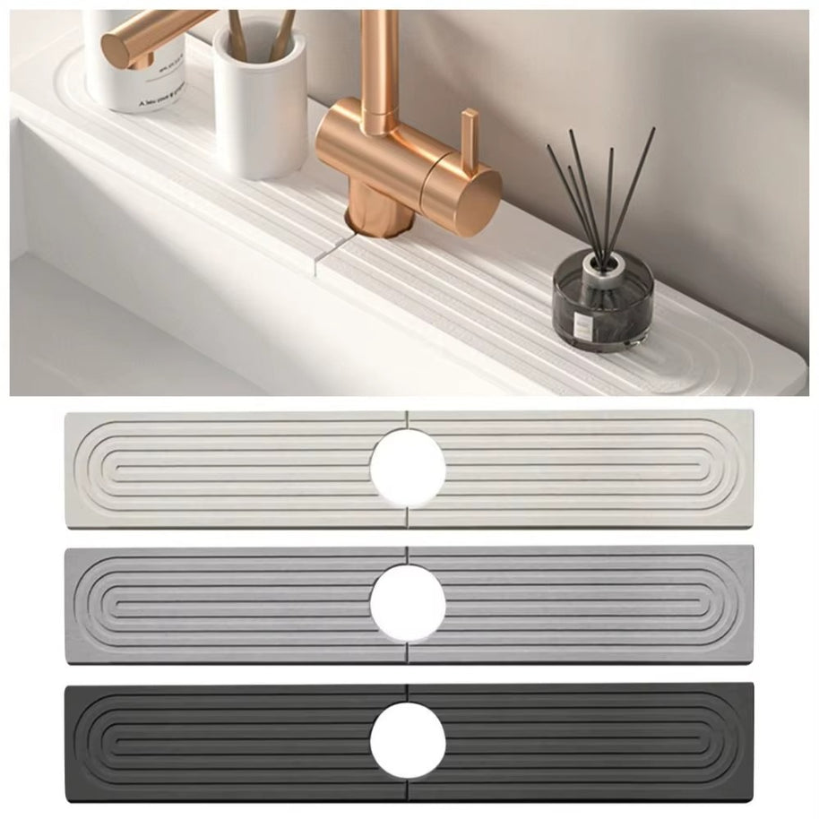 Super Absorbent Fast Drying Faucet Mat Diatom Mud Reusable Faucet Drain Pad Non-Slip Moisture-proof Counter Protector