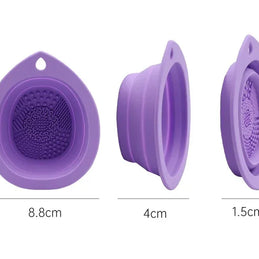 Silicone Makeup Brush Cleaner Folding Powder Puff Cleaning Bowl Eyeshadow Brushes Washing Soft Mat Beauty Tools Scrubber Box