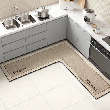 Diatomaceous earth kitchen mat L-shaped non-slip mat shower room doormat absorbent mat household doormat