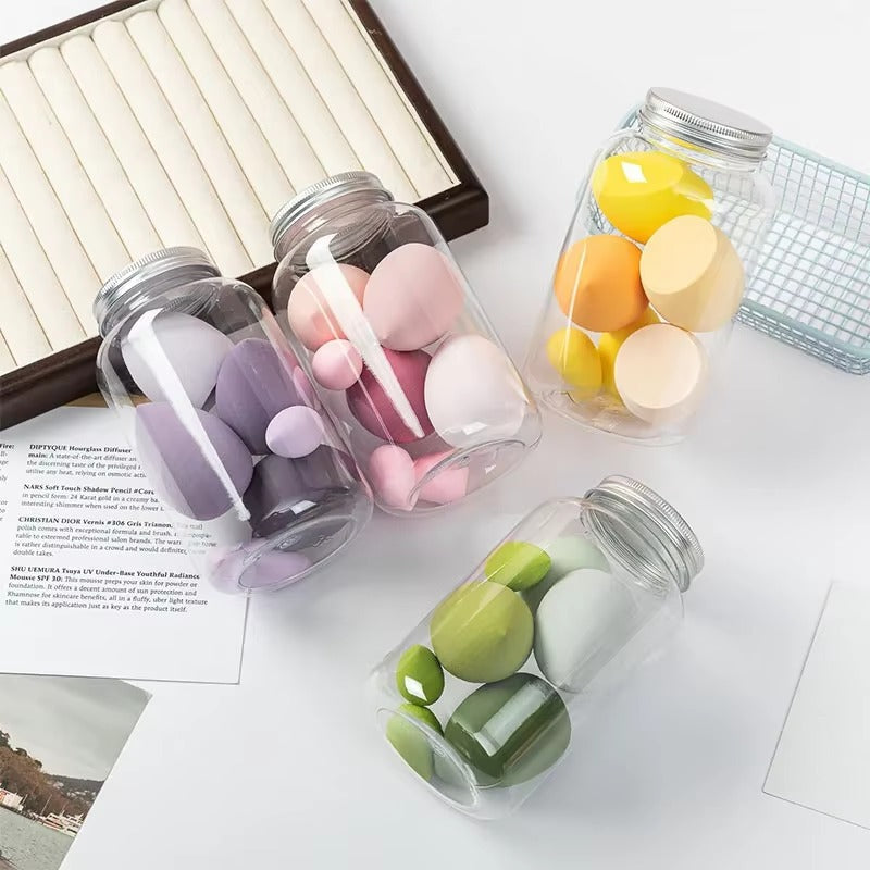 Makeup sponge set, 14 pieces, beauty preparation sponge, makeup set, foundation sponge, makeup tools and storage box