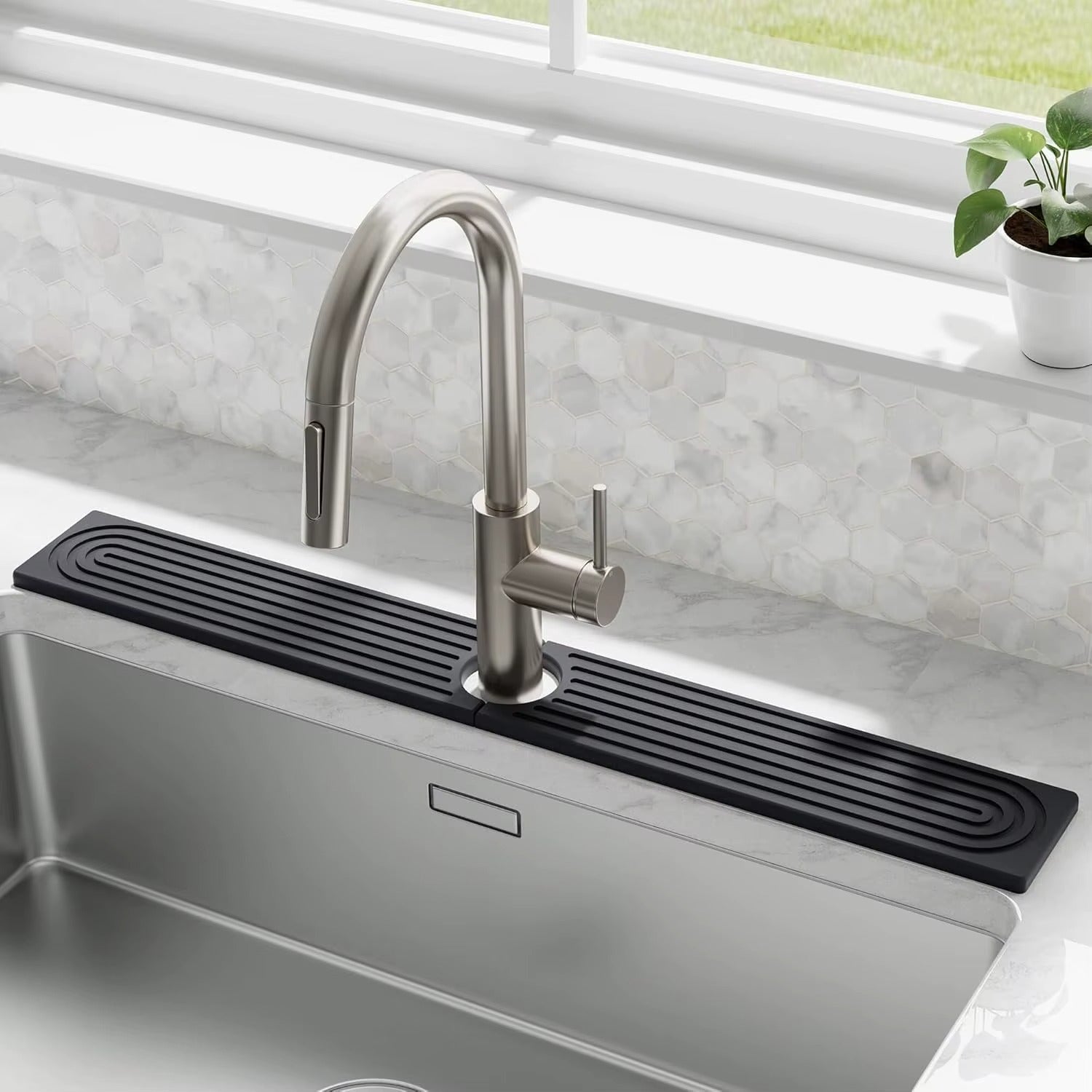 Faucet Mats for Kitchen Sink Water Absorbent Stone Sink Tray Fast Drying Sink Faucet Diatomite Mats for Bathroom Counter