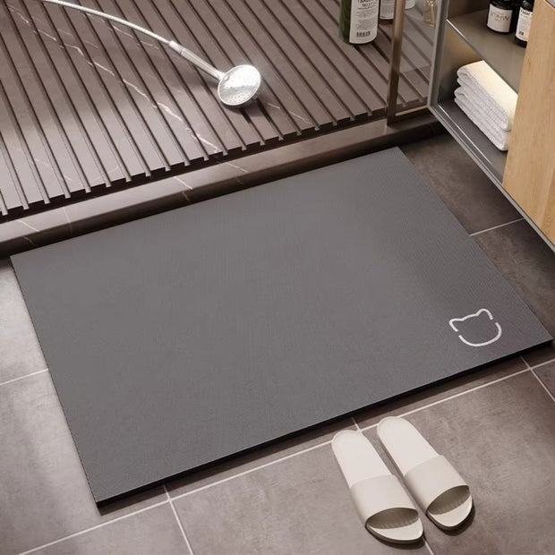Bathroom Anti Slip Quick Dry Rug Cat Pattern Absorbent Wear Resistant Easy Clean Bath Mat Home Decor