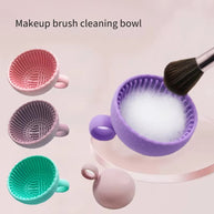 Silicone Cosmetic Brush Cleaning Bowl Efficient & Portable & Reusable Makeup Brush Cleaning Cup  Makeup Egg Wash Tool