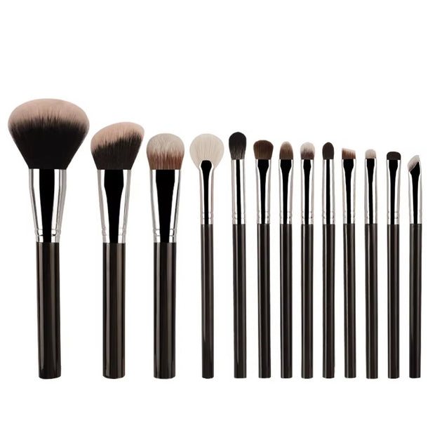 13-Piece Vegan Makeup Brush Set Hypoallergenic Soft Synthetic Brushes for Eye Contouring & Full Face,Professional Cosmetic Tools