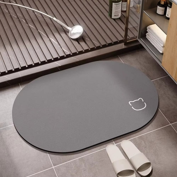 Bathroom Anti Slip Quick Dry Rug Cat Pattern Absorbent Wear Resistant Easy Clean Bath Mat Home Decor
