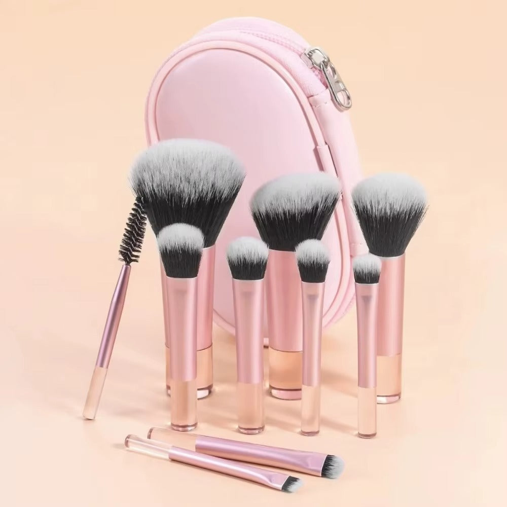 Travel Makeup Brushes Set - 10 Mini Brushes