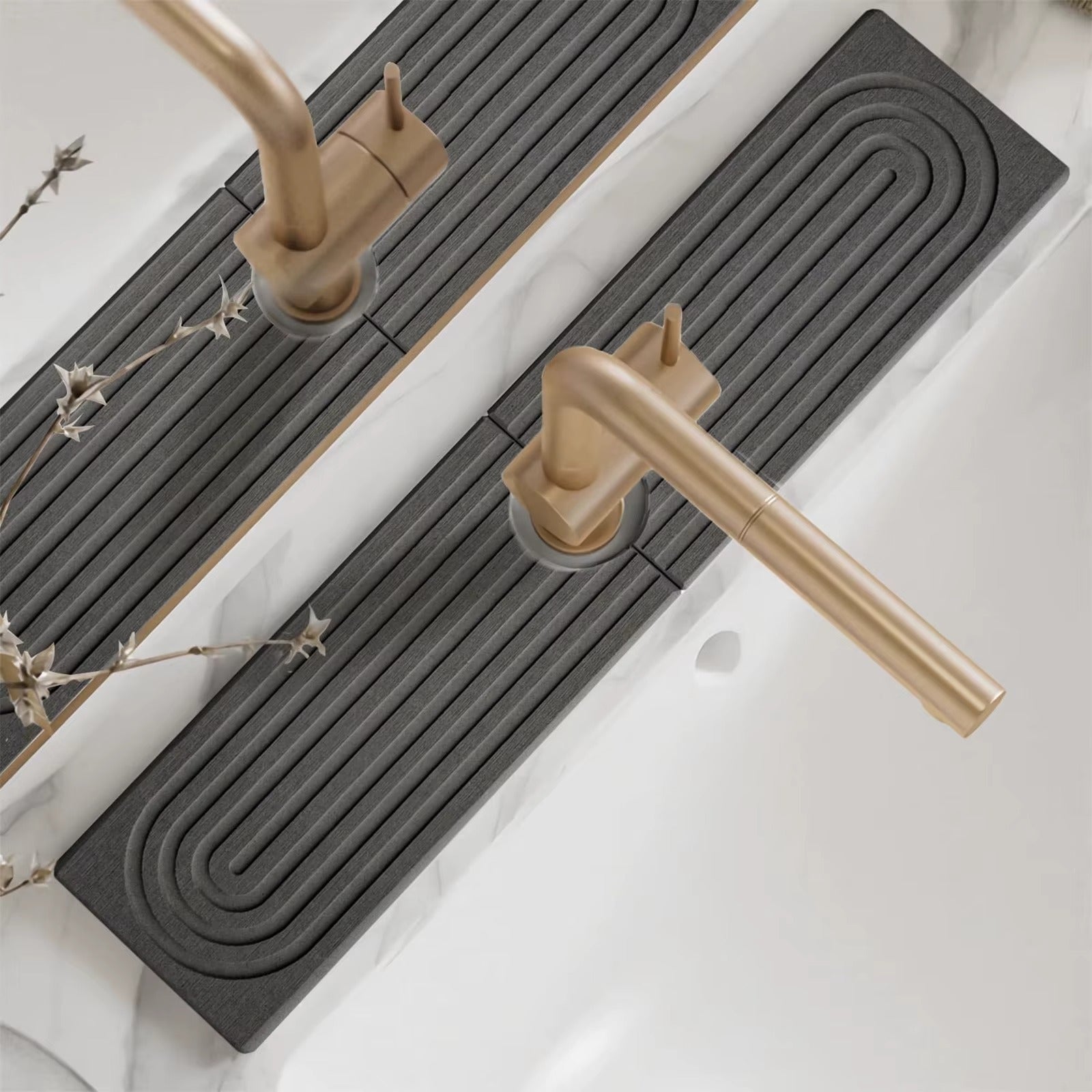 Super Absorbent Fast Drying Faucet Mat Diatom Mud Reusable Faucet Drain Pad Non-Slip Moisture-proof Counter Protector