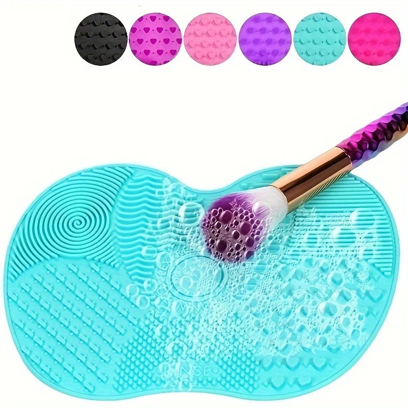 Handheld Silicone Makeup Brush Cleaning Pad - Gentle Makeup Brush Deep Cleaning, Portable Cleaning Tool with Suction Cup
