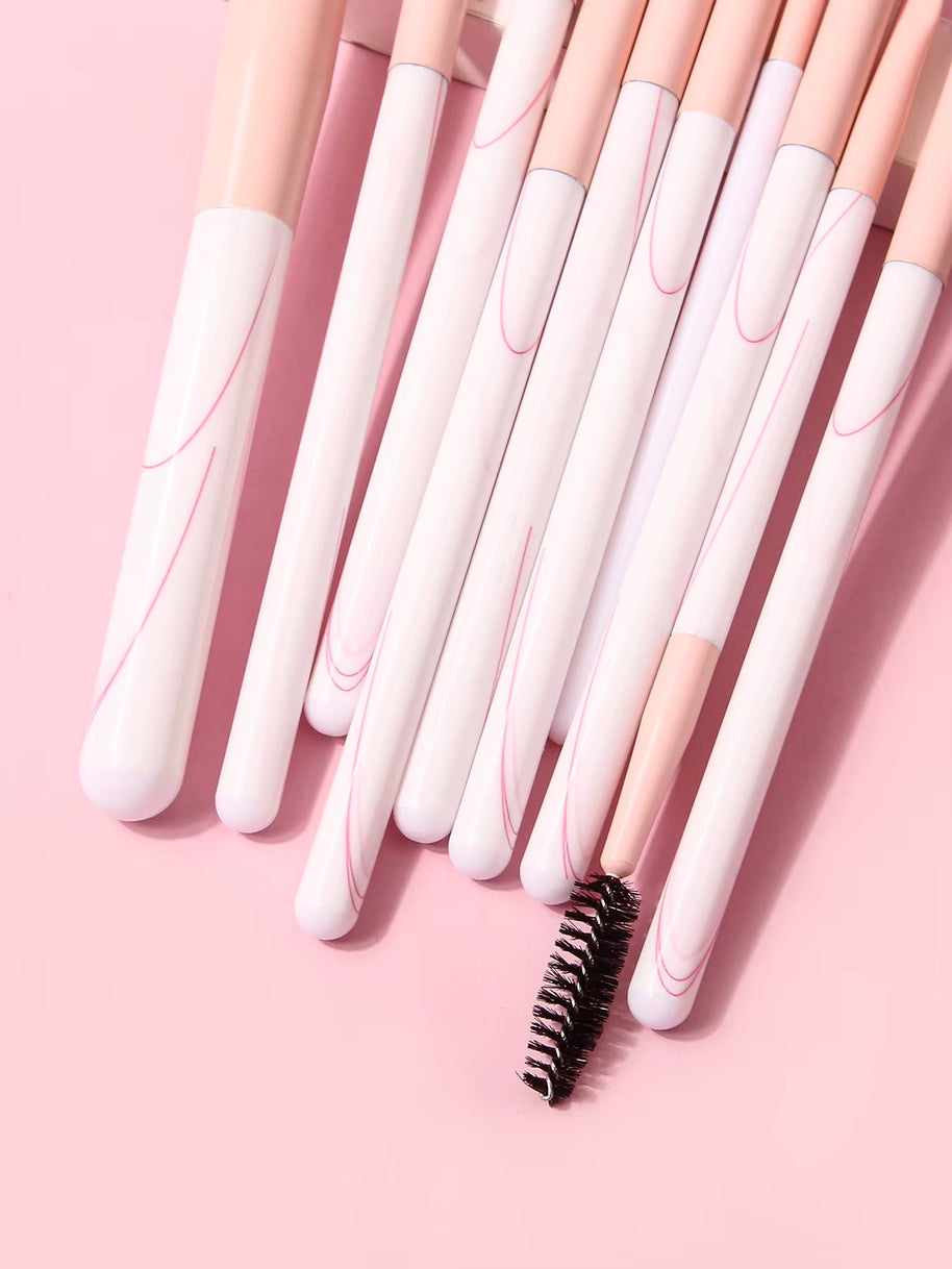 Multi-Function Cosmetic Brush Set, 12 pcs pink Fiber Makeup Brush Kit For Women With Makeup brush storage bucket