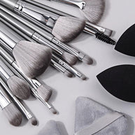 14 pieces Makeup Brush Set Portable Soft Makeup Tool & 2 pieces Wet Wet Dual Use Makeup Egg & 2 pieces Triangle Sponge Makeup Powder Puff