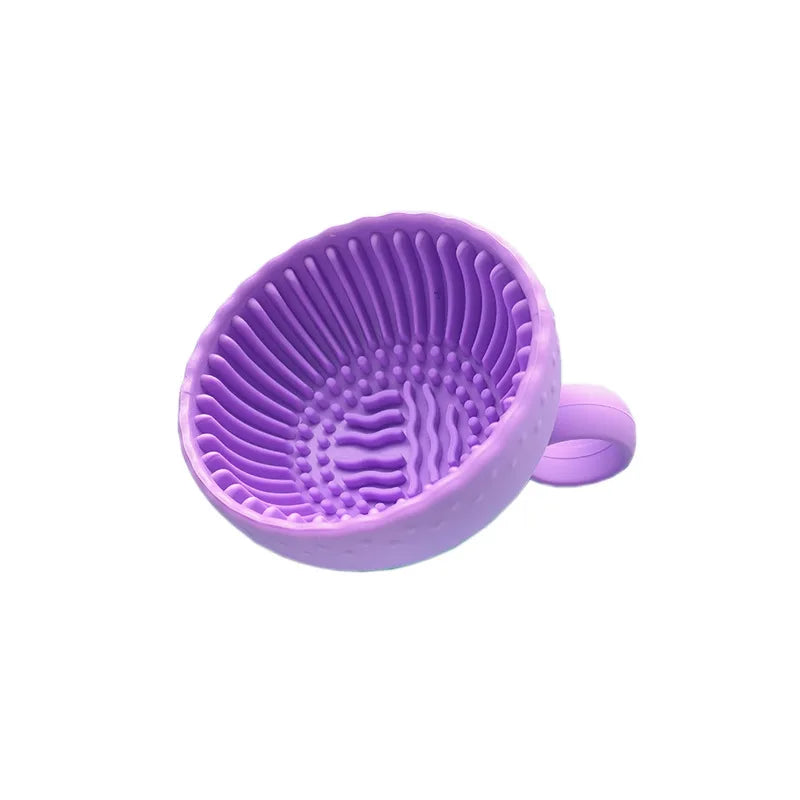 Silicone Cosmetic Brush Cleaning Bowl Efficient & Portable & Reusable Makeup Brush Cleaning Cup  Makeup Egg Wash Tool