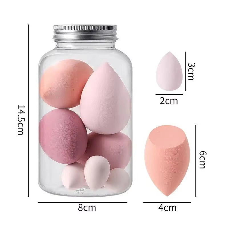 Makeup sponge set, 14 pieces, beauty preparation sponge, makeup set, foundation sponge, makeup tools and storage box