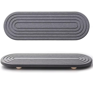 Oval Carved Diatom Mud Absorbent Stone Table Mat, Beautiful And Simple,Suitable for Bathroom Countertops,Kitchen Countertops