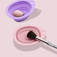Silicone Makeup Brush Cleaner Folding Powder Puff Cleaning Bowl Eyeshadow Brushes Washing Soft Mat Beauty Tools Scrubber Box