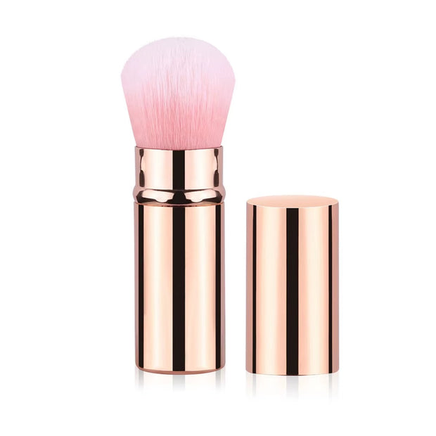 1pc Retractable Brush Makeup Brush Powder Blusher Powder Brush Mini Multi-function Portable With Aluminum Handle