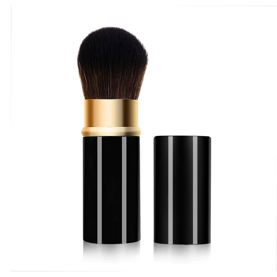 1pc Retractable Brush Makeup Brush Powder Blusher Powder Brush Mini Multi-function Portable With Aluminum Handle