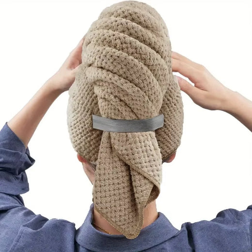 Microfiber Hair Towel Extra Large Wrap Fast-drying hair towel wrap with elastic band, ultra-absorbent soft hair towel wrap Turban