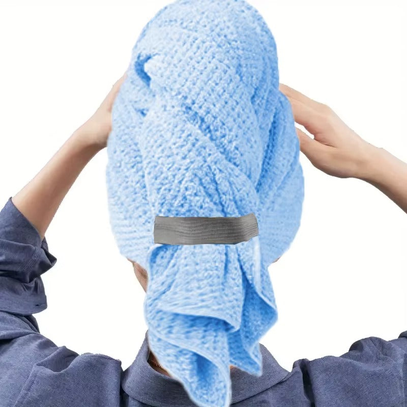 Microfiber Hair Towel Extra Large Wrap Fast-drying hair towel wrap with elastic band, ultra-absorbent soft hair towel wrap Turban