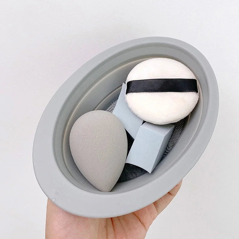 Silicone Makeup Brush Cleaner Bowl Foldable Clean Mat Cosmetic Foundation Eyeshadow Powder Brushes Cleaner Tools Makeup Supplies