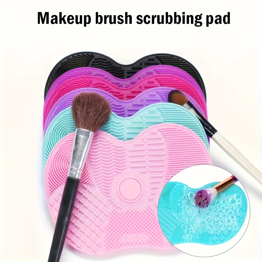 Handheld Silicone Makeup Brush Cleaning Pad - Gentle Makeup Brush Deep Cleaning, Portable Cleaning Tool with Suction Cup