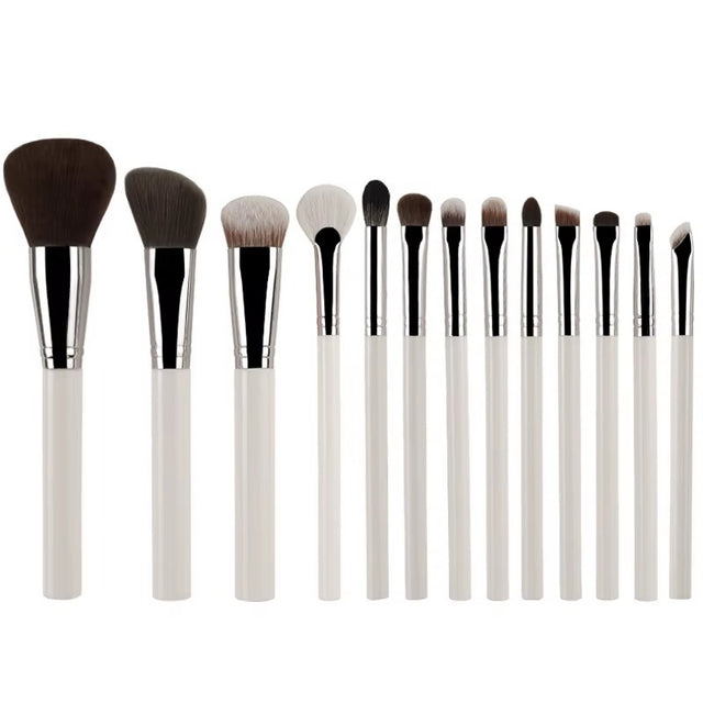 13-Piece Vegan Makeup Brush Set Hypoallergenic Soft Synthetic Brushes for Eye Contouring & Full Face,Professional Cosmetic Tools