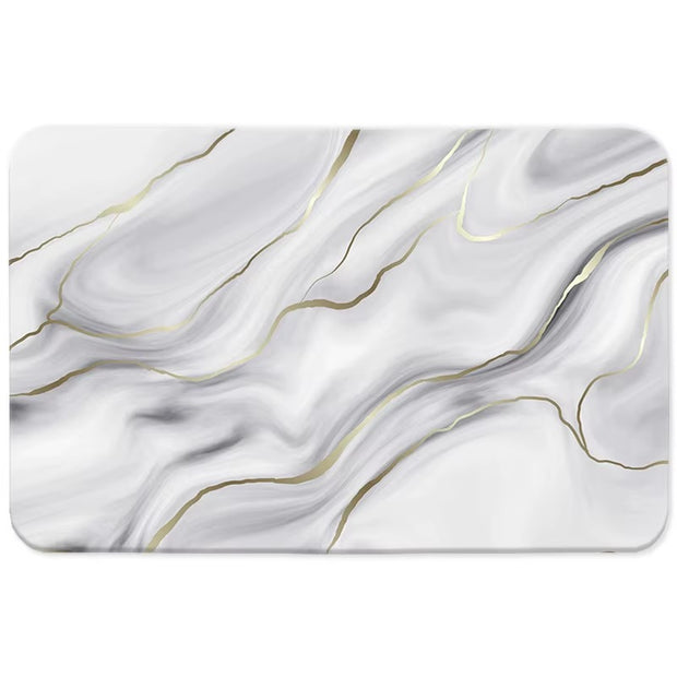 Diatomite Carpet Home Decor Bathroom Porch Imitation Marble Texture Absorbent, Non-Slip And Dirt-Resistant, Easy To Clean
