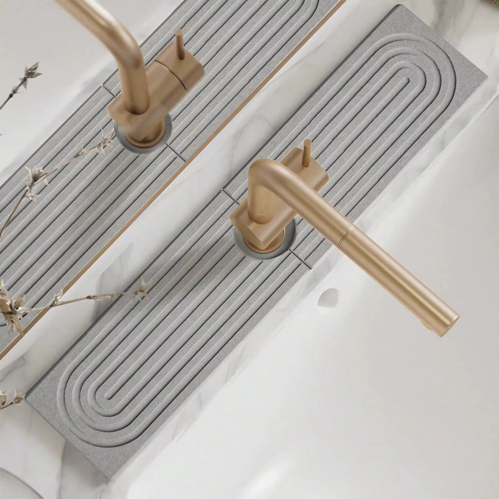 Super Absorbent Fast Drying Faucet Mat Diatom Mud Reusable Faucet Drain Pad Non-Slip Moisture-proof Counter Protector