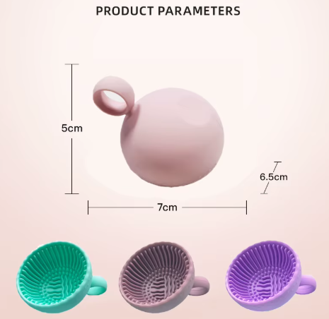 Silicone Cosmetic Brush Cleaning Bowl Efficient & Portable & Reusable Makeup Brush Cleaning Cup  Makeup Egg Wash Tool