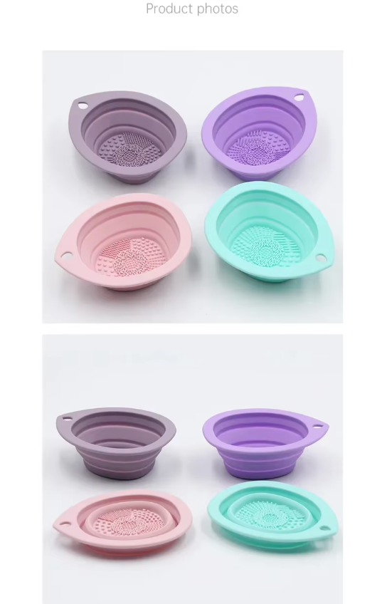 Silicone Makeup Brush Cleaner Folding Powder Puff Cleaning Bowl Eyeshadow Brushes Washing Soft Mat Beauty Tools Scrubber Box