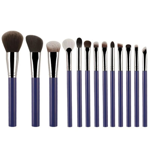 13-Piece Vegan Makeup Brush Set Hypoallergenic Soft Synthetic Brushes for Eye Contouring & Full Face,Professional Cosmetic Tools