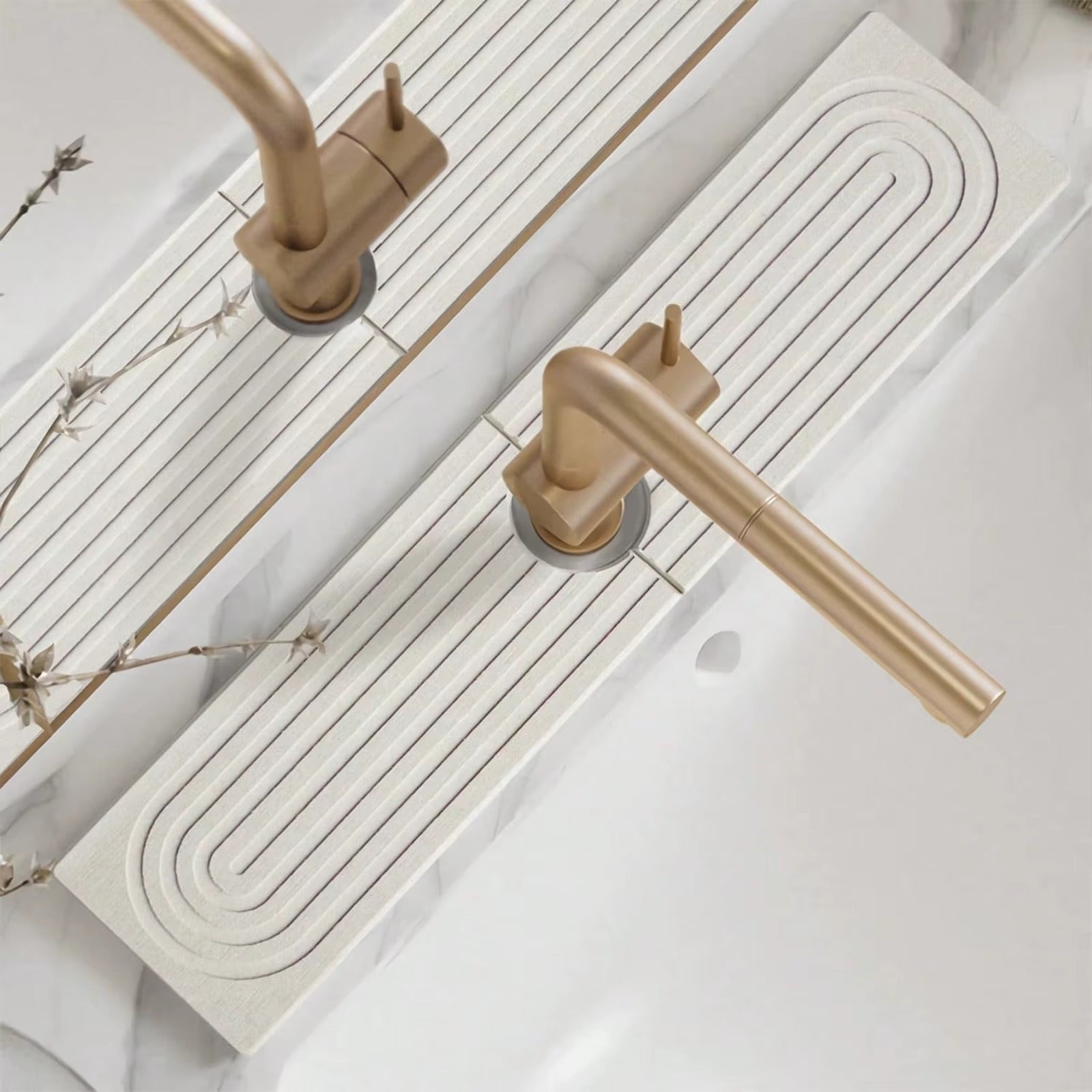 Super Absorbent Fast Drying Faucet Mat Diatom Mud Reusable Faucet Drain Pad Non-Slip Moisture-proof Counter Protector