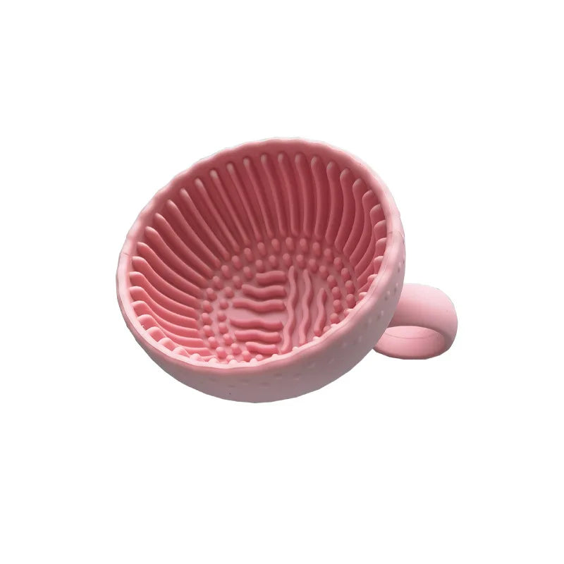 Silicone Cosmetic Brush Cleaning Bowl Efficient & Portable & Reusable Makeup Brush Cleaning Cup  Makeup Egg Wash Tool