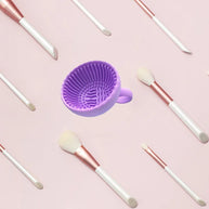 Silicone Cosmetic Brush Cleaning Bowl Efficient & Portable & Reusable Makeup Brush Cleaning Cup  Makeup Egg Wash Tool