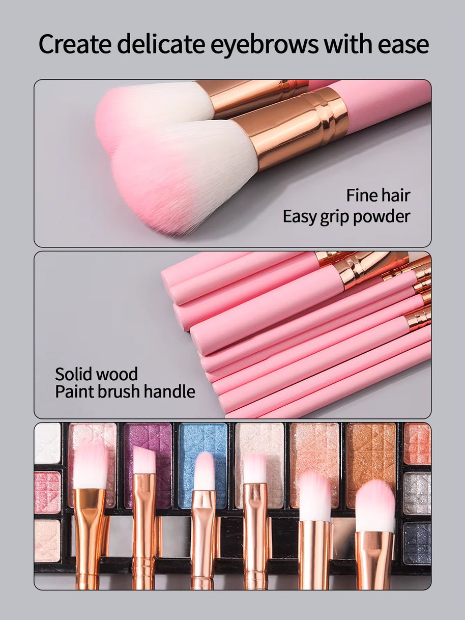 12 pieces multi-functional makeup brush set and large-capacity covered storage bucket