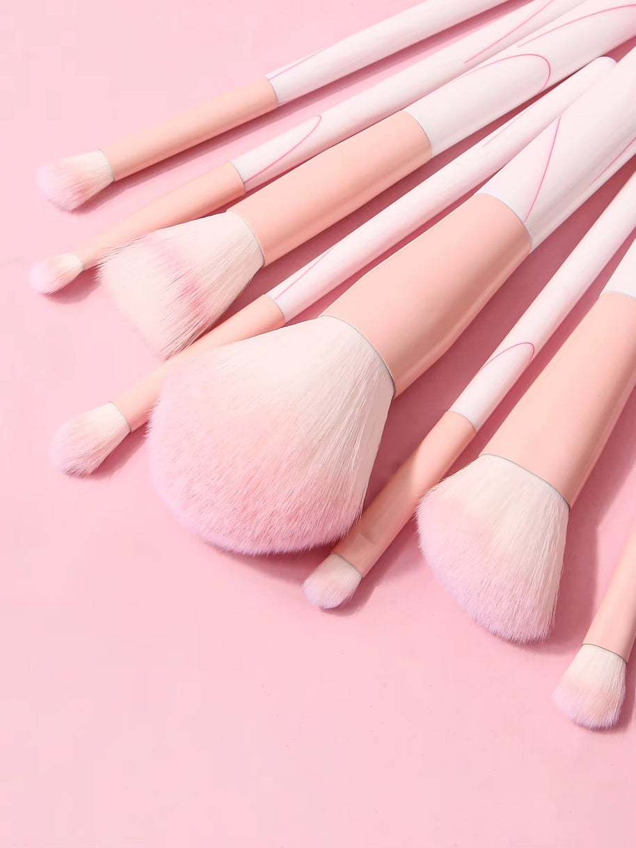 Multi-Function Cosmetic Brush Set, 12 pcs pink Fiber Makeup Brush Kit For Women With Makeup brush storage bucket