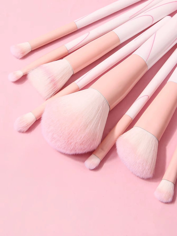 Multi-Function Cosmetic Brush Set, 12 pcs pink Fiber Makeup Brush Kit For Women With Makeup brush storage bucket