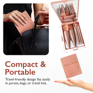 Travel Makeup Brushes Set with mirror